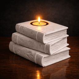 Stacked Books Tealight Holder STL – Book Lover Library Candle Decor 3d model