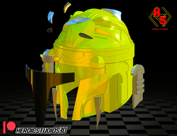 Yellow Mando Helmet 3d model