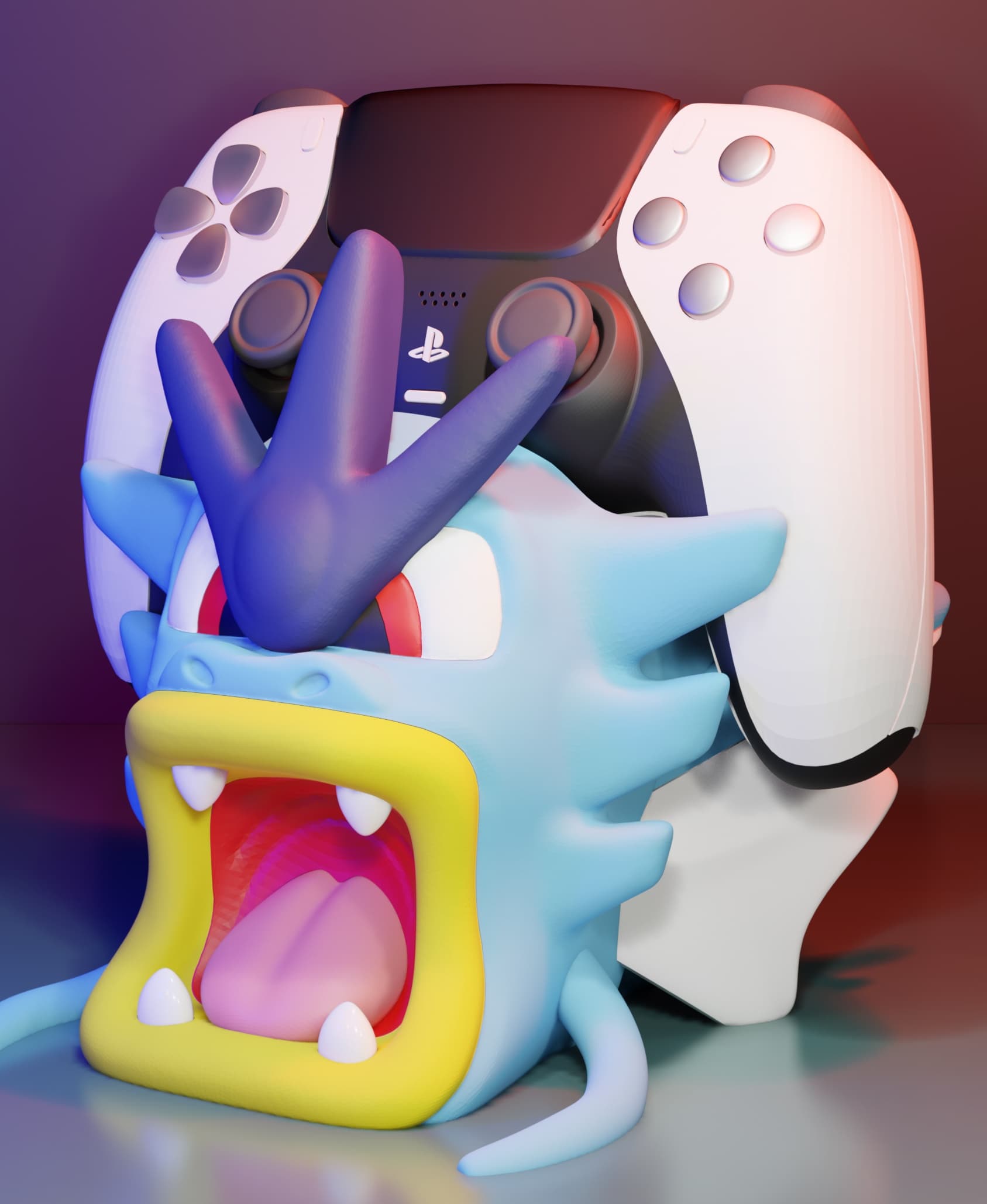 Gyarados Controller Holder Multiparts 3d model