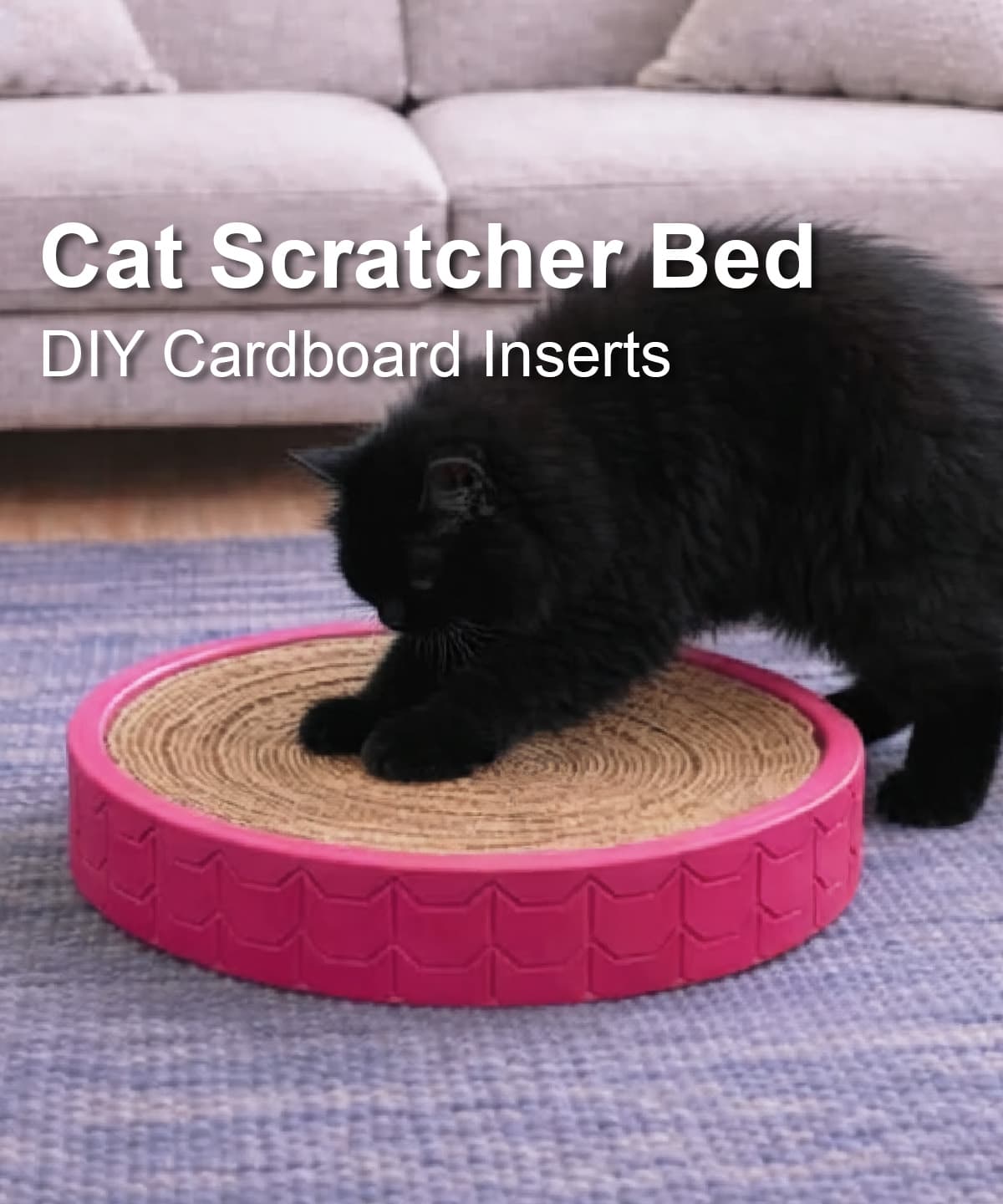 Cat Scratcher Bed – DIY Refillable Cardboard Inserts 3d model
