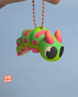 Cute articulated caterpillar - no support 3d model