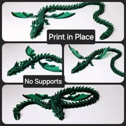 Print in Place Skeleton Wing Dragon 3d model