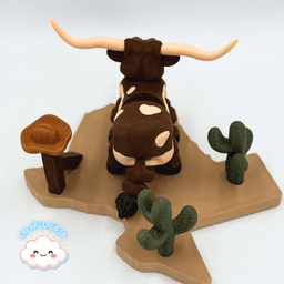 Texas Longhorn + Lonestar State 3d model