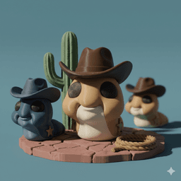 FlexiSlugs Cowboy - Flexi Articulated Chibi Slug STL 3d model