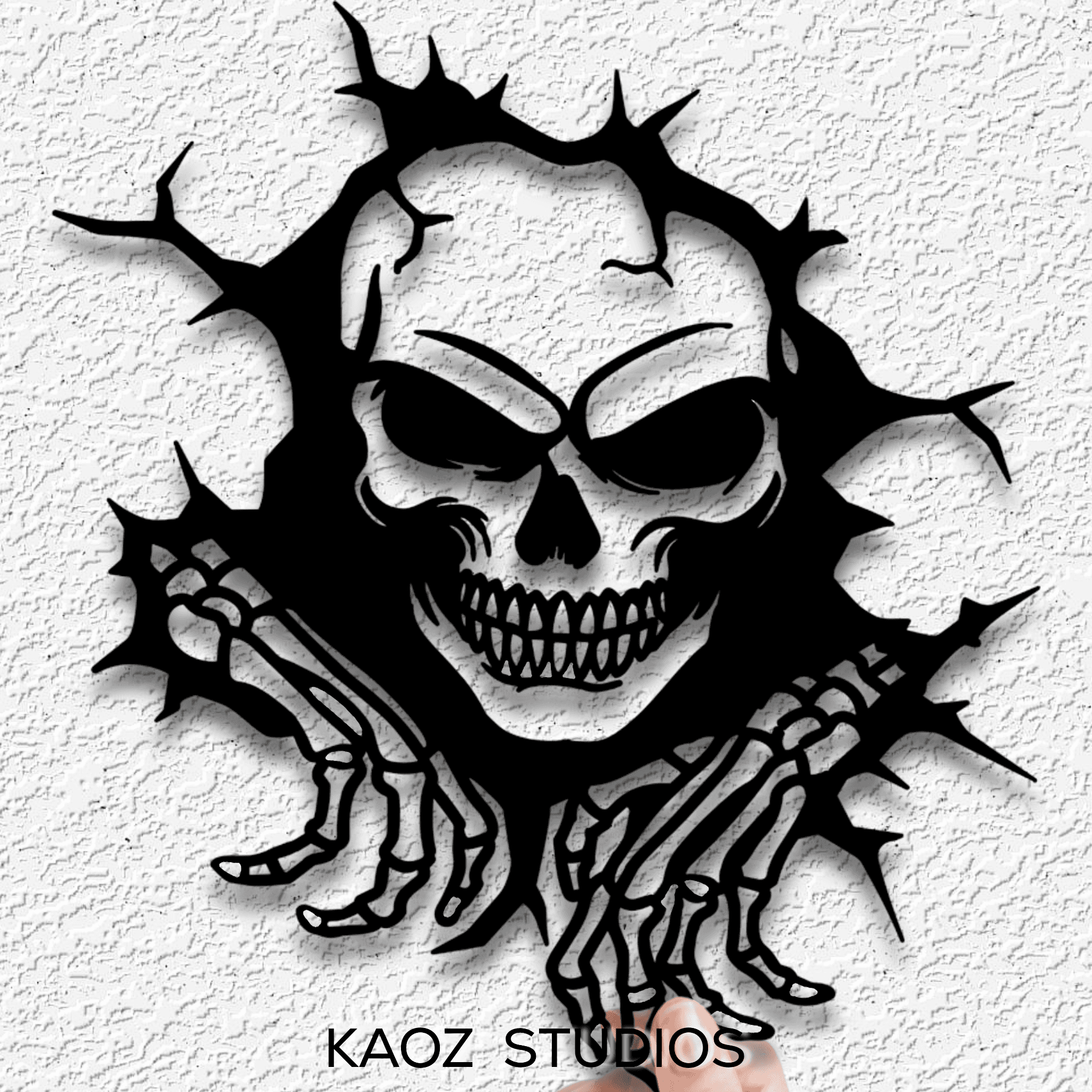 Skull in the wall wall art skeleton wall decor bones decoration 3d model