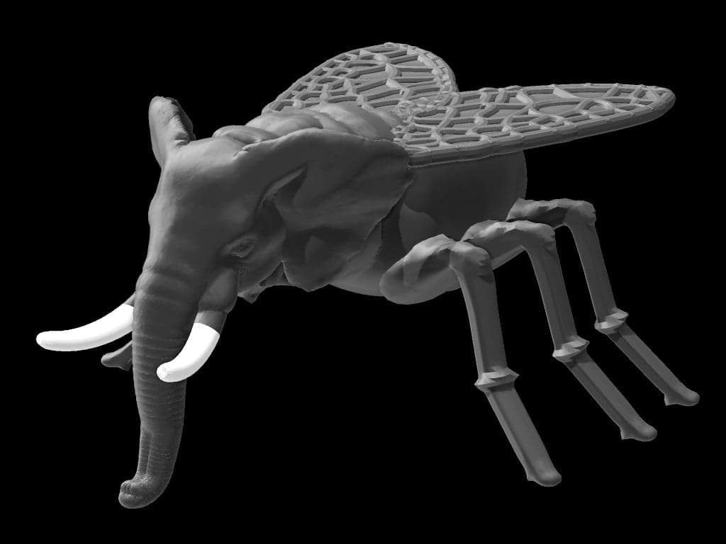 fly to elephant - aus einer Fliege, einen Elephant gemacht... 3d model