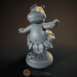 Stylized Hawaiian Hippo 3d model