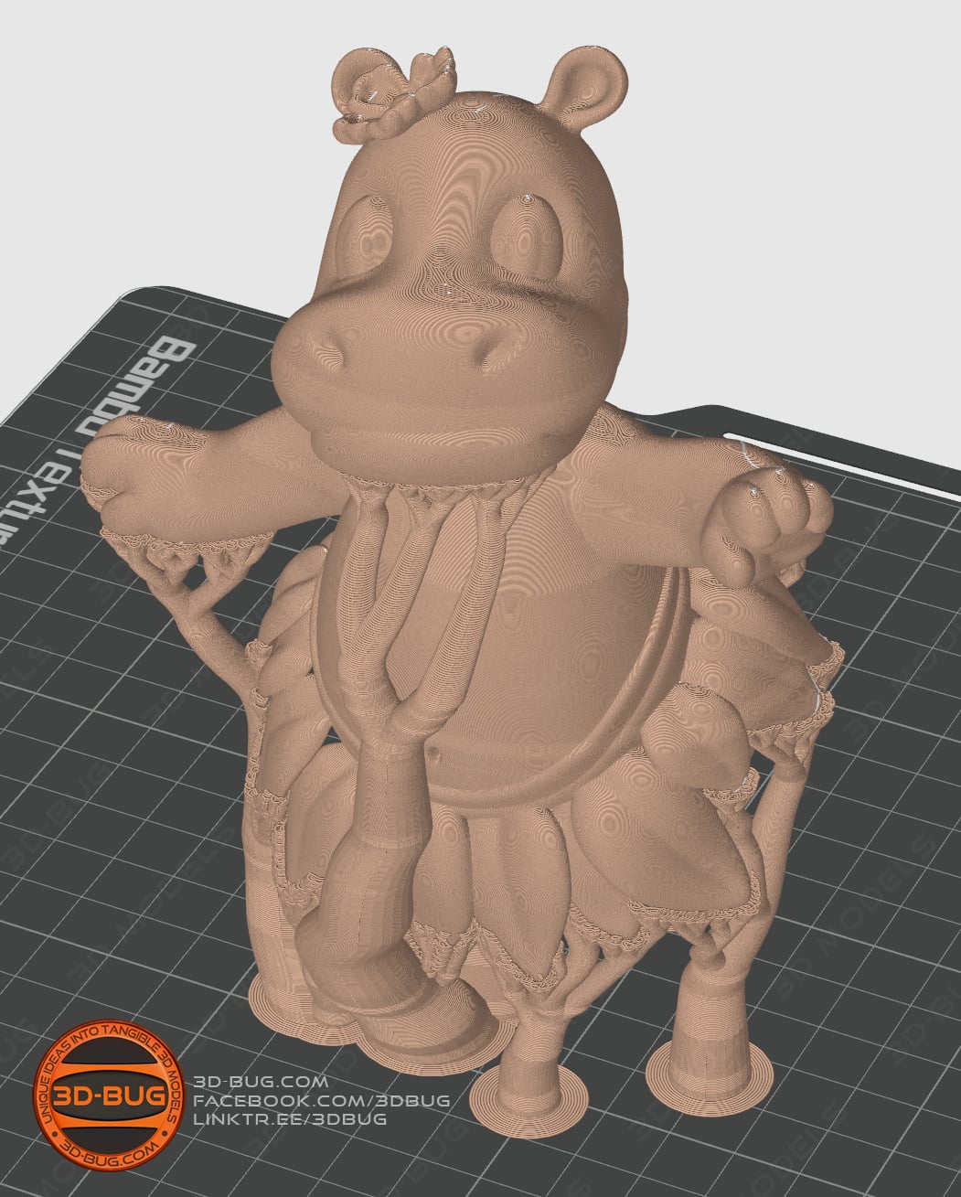 Stylized Hawaiian Hippo 3d model