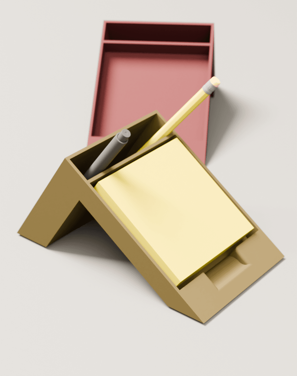 Sticky Note + Pen Holder Version 4 3d model