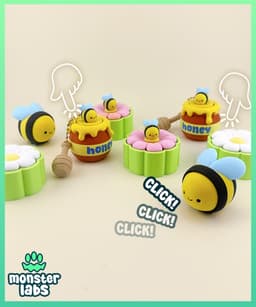 Bee Fidget Clicker Keychain Bundle 3d model