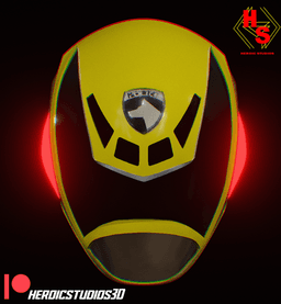 Yellow SPD Helmet 3d model