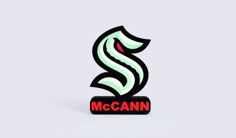 Seattle Kraken Sign - LED Strip Compatible 3d model