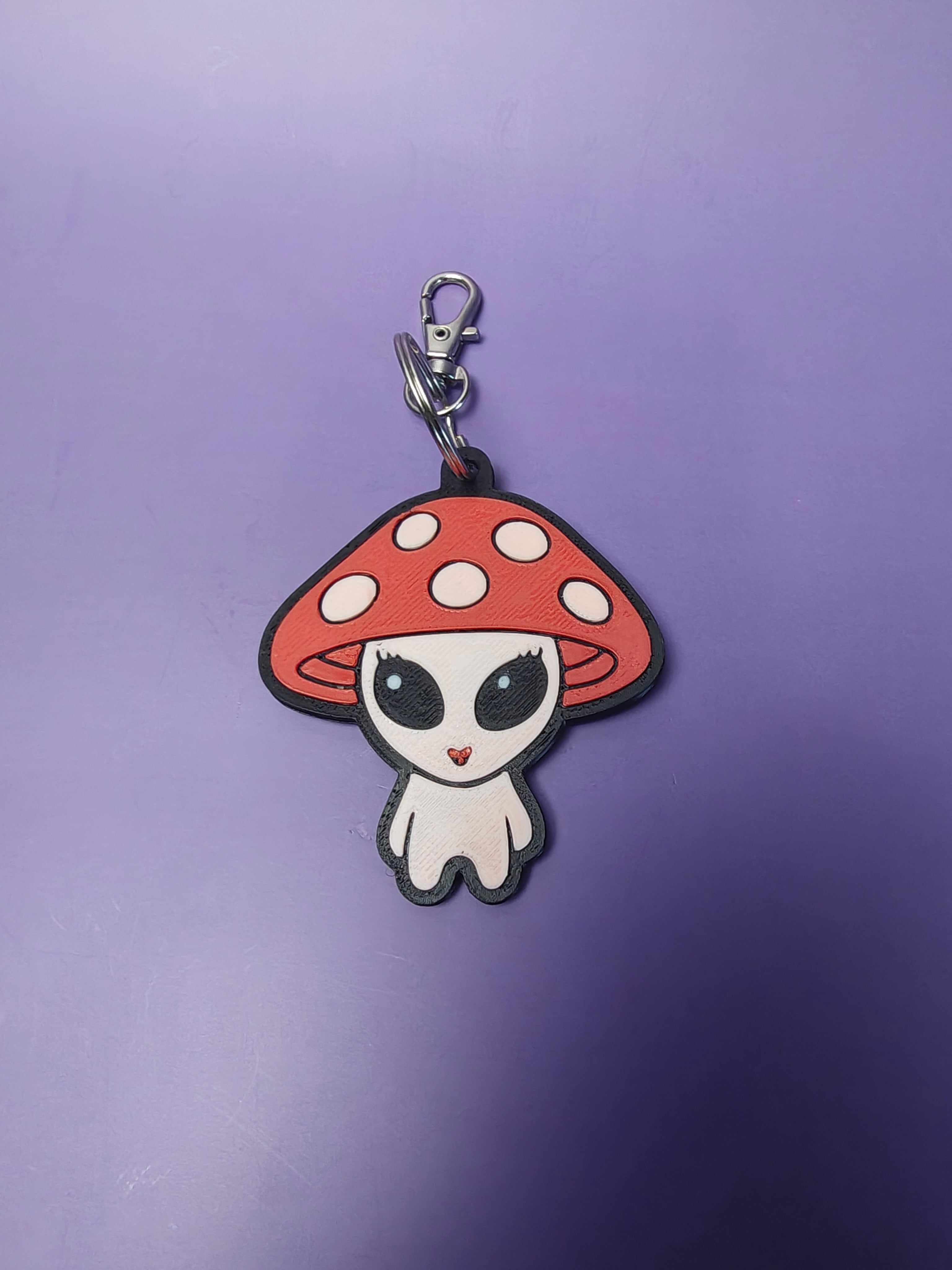 Cute Alien Mushroom Keychain 3d model