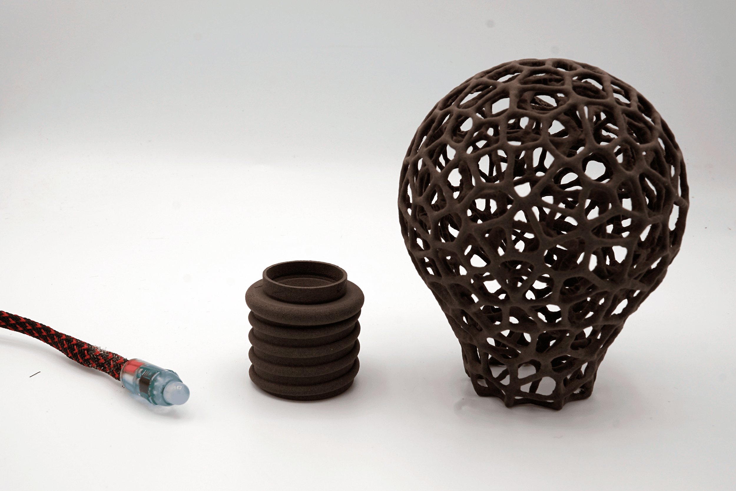 Voronoi Light Bulb - Required parts for the voronoi light bulb: 1.) Addressable LED 2) Threaded bottom 3) bulb - 3d model