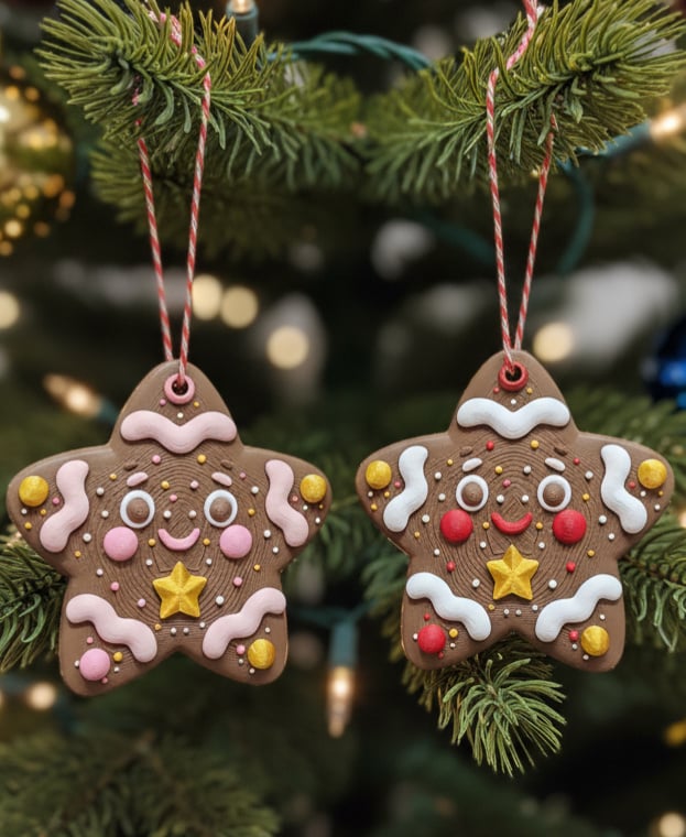Gingerbread star cookie Ornament 3d model