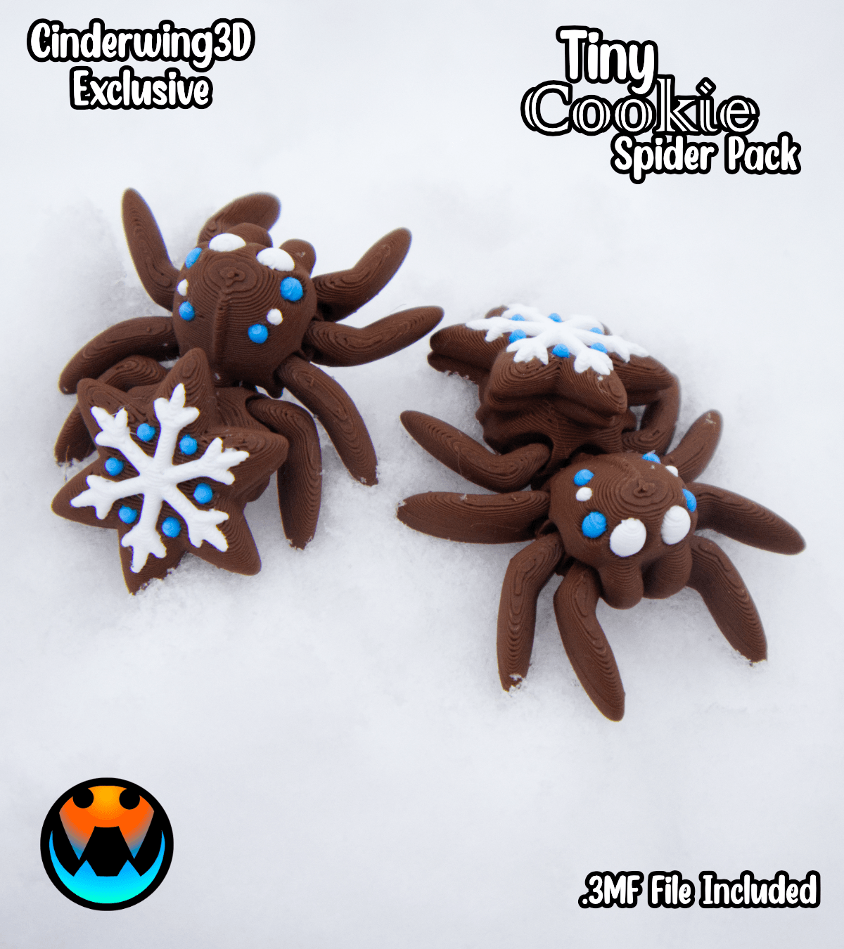 Tiny Spider - Snowflake Cookie 3d model
