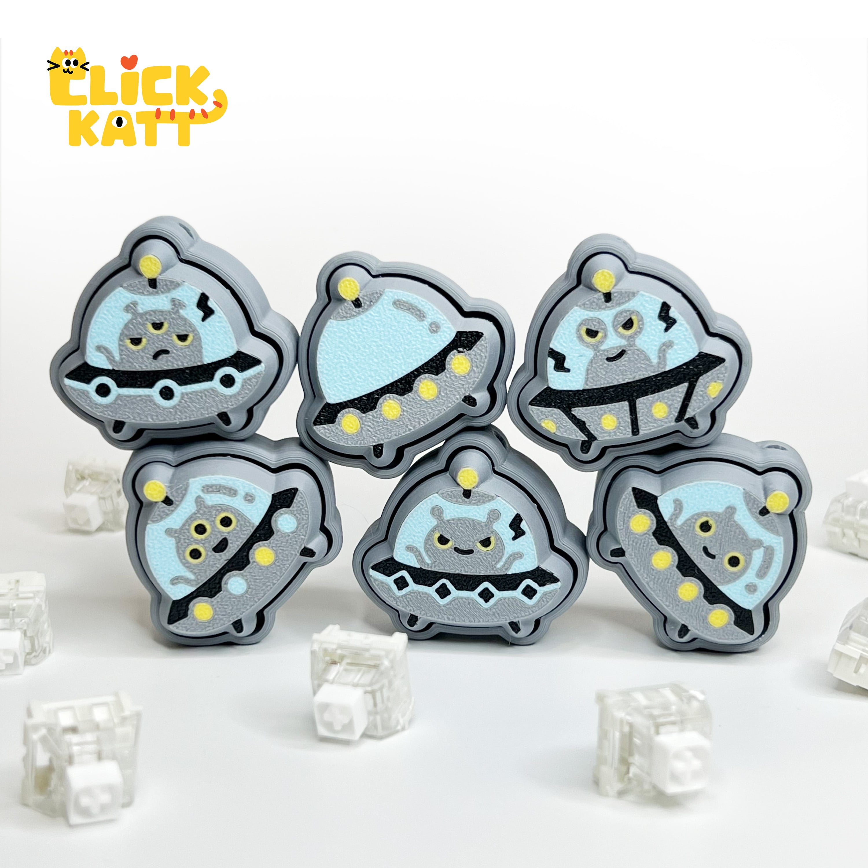 UFO V01 - Clicker Fidget Toy Keychain 3d model