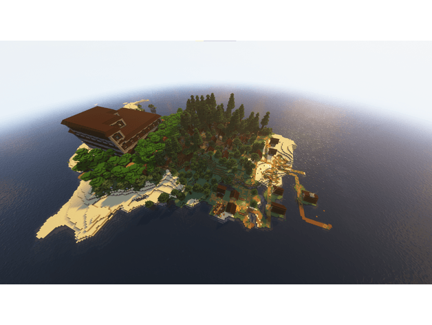 Minecraft Mansion Island 3d model