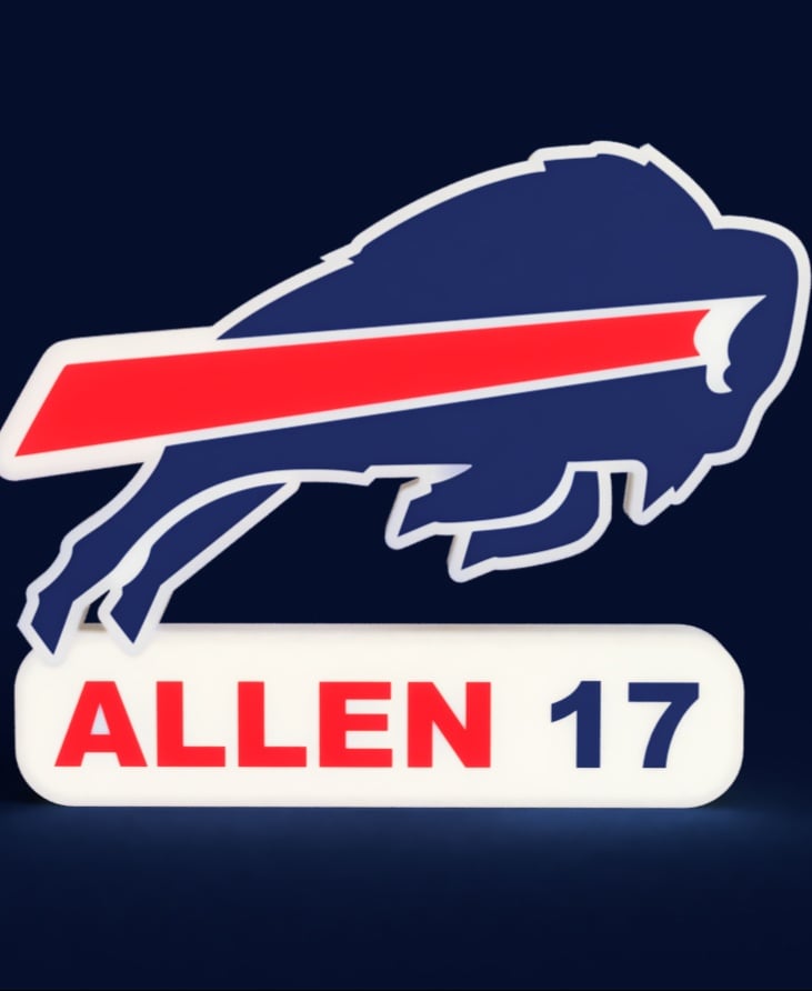Buffalo Bills Sign - LED Strip Compatible 3d model
