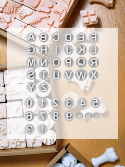Ceramic Clay Stamp Set – Alphabet & Numbers 3d model