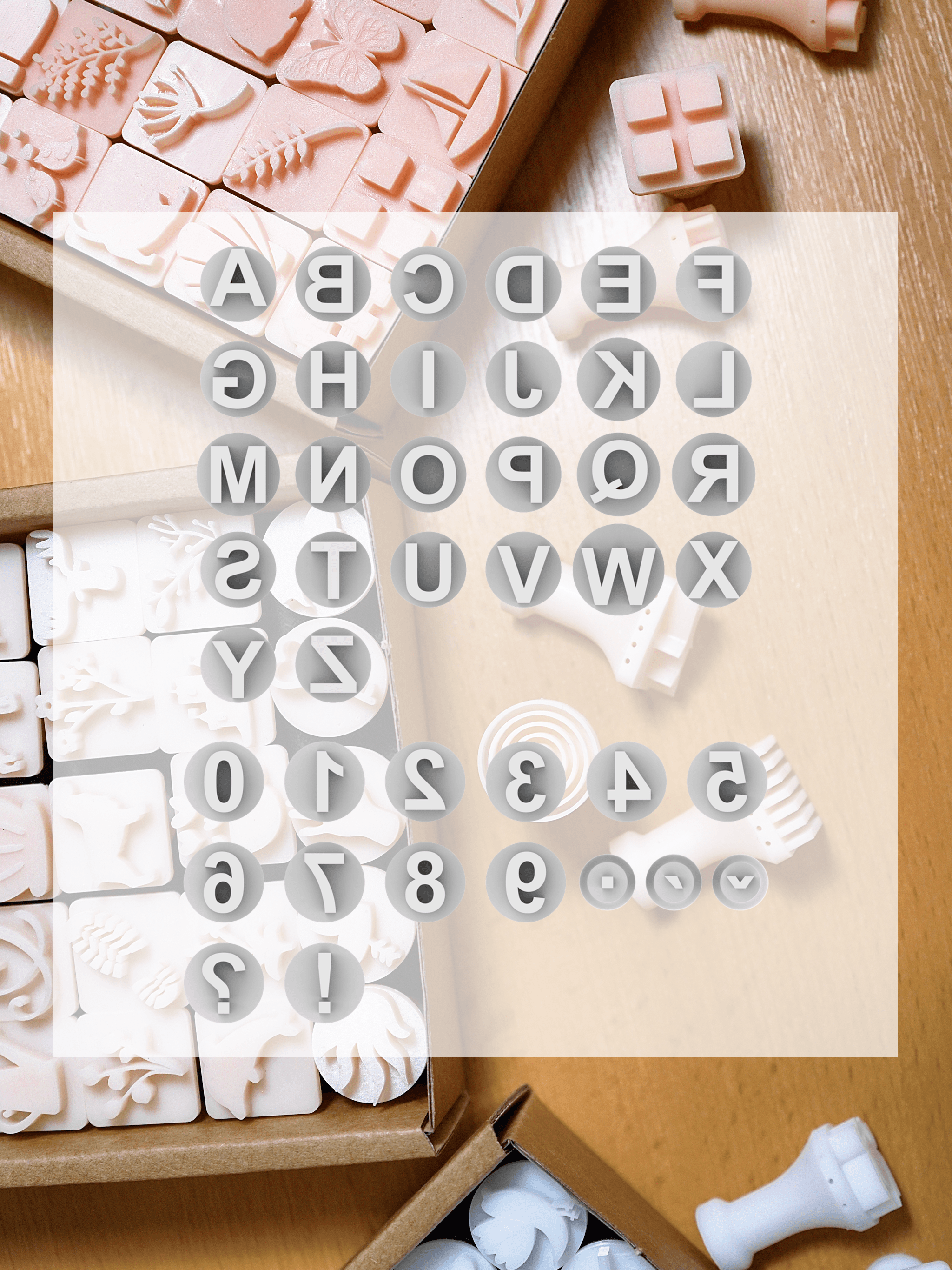 Ceramic Clay Stamp Set – Alphabet & Numbers 3d model