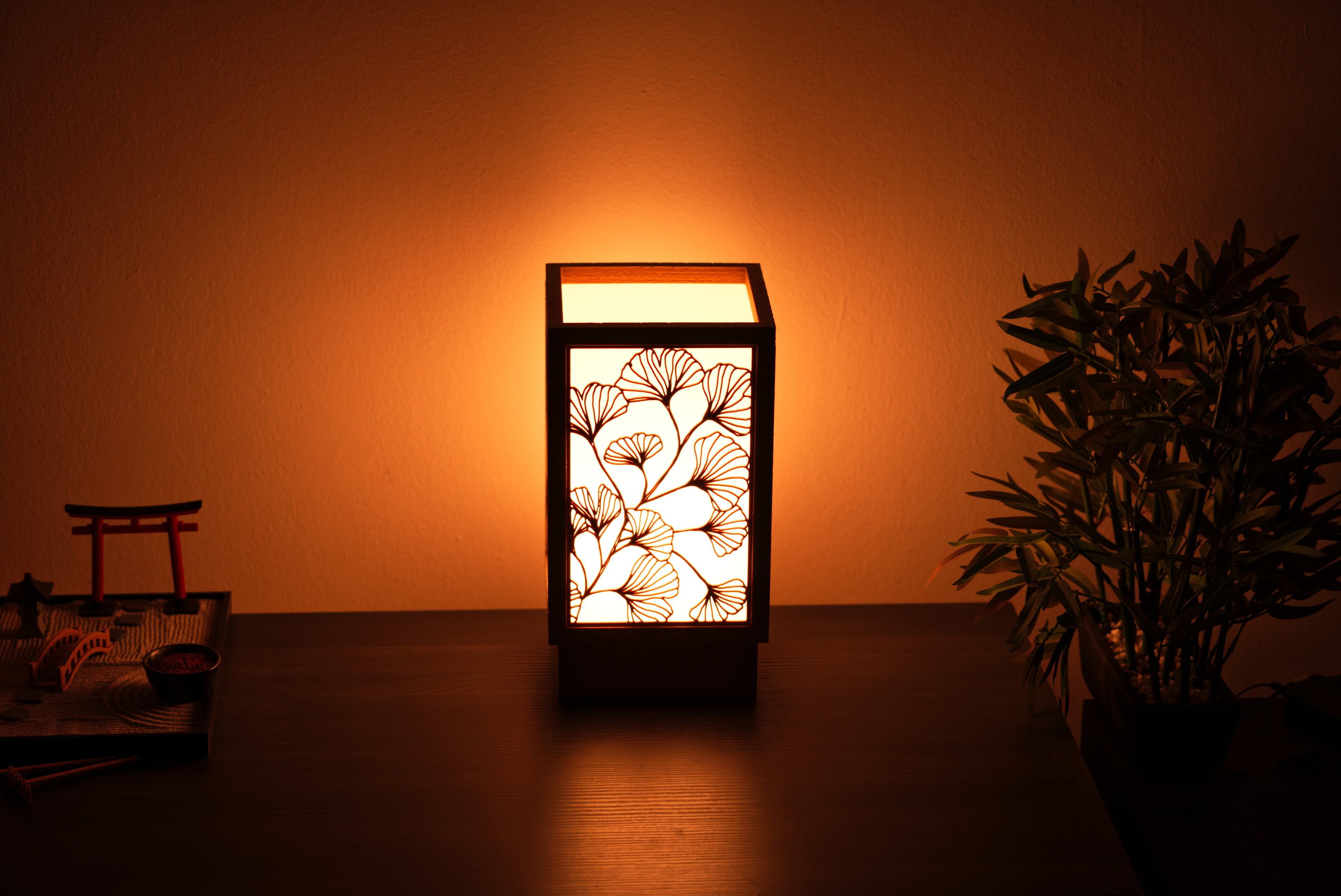 Japanese Lamp Ginkgo Line Art 3d model