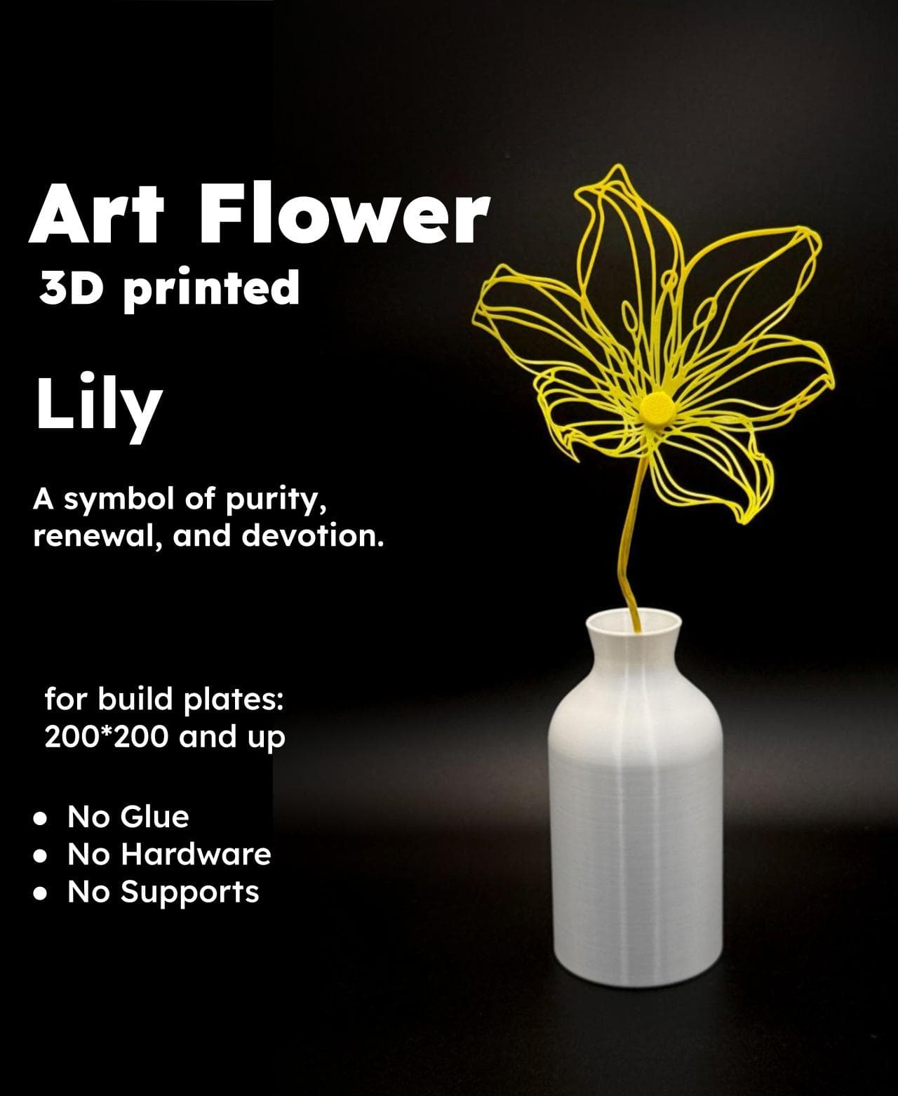 Lily – 3D Printed Art Flower 3d model