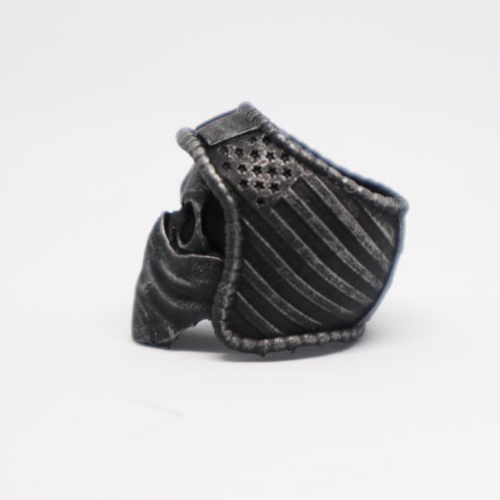 Biker Skull Ring (Pre-Supported) 3d model