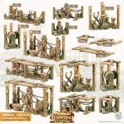 Viking's Village Set (Pre-Suppported) 3d model