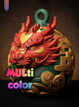 Dragon Ornament 3MF | Chinese New Year Multi-Color | FDM 3d model