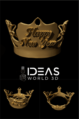 Happy New Year Crown 3d model
