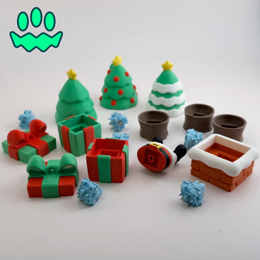 Christmas Fidget Clicker Keychain Bundle 3d model