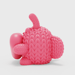 Knitted Bee with Heart 3d model