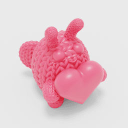 Knitted Bee with Heart 3d model