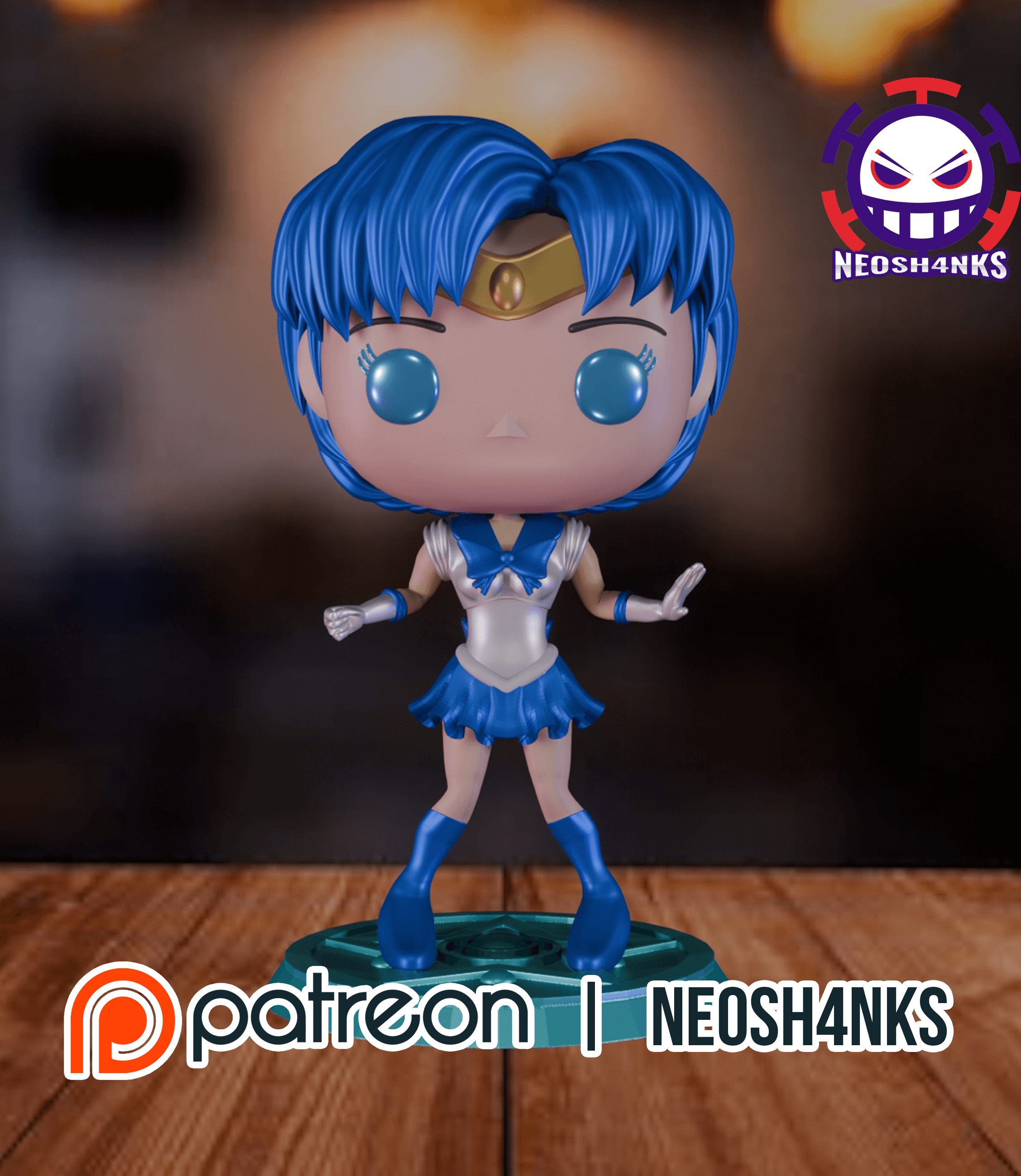 Sailor Mercury Funko Style 3d model