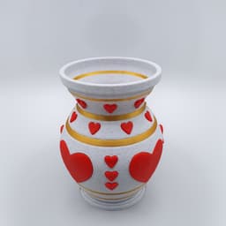 HEART VASE VALENTINES BLOOMING LOVE 3d model