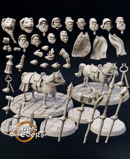 Modular Dwarven Runesmiths - On Foot and Mounted 3d model