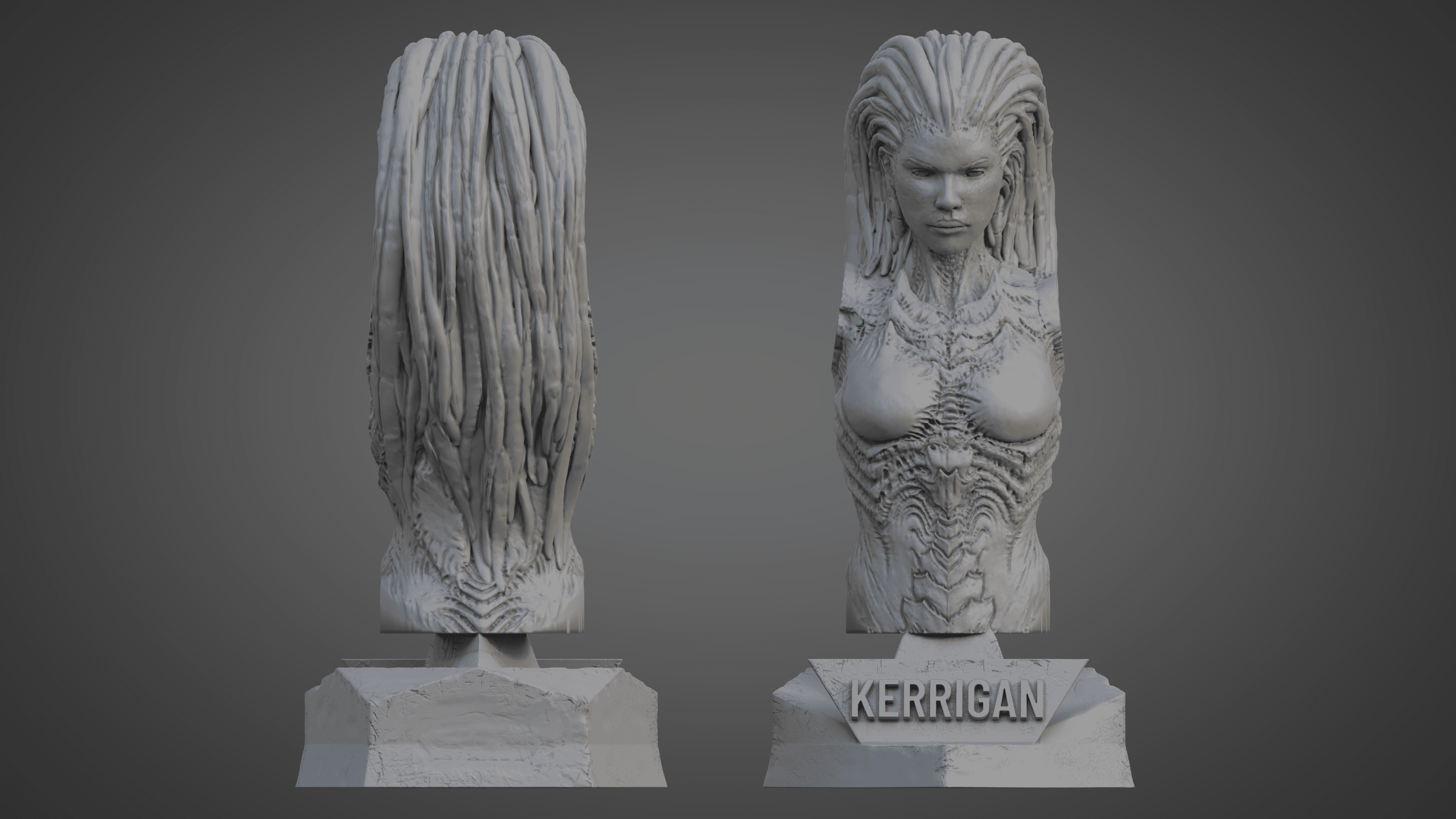 KERRIGAN ULTRA-DETAILED SUPPORT-FREE BUST 3D MODEL 3d model