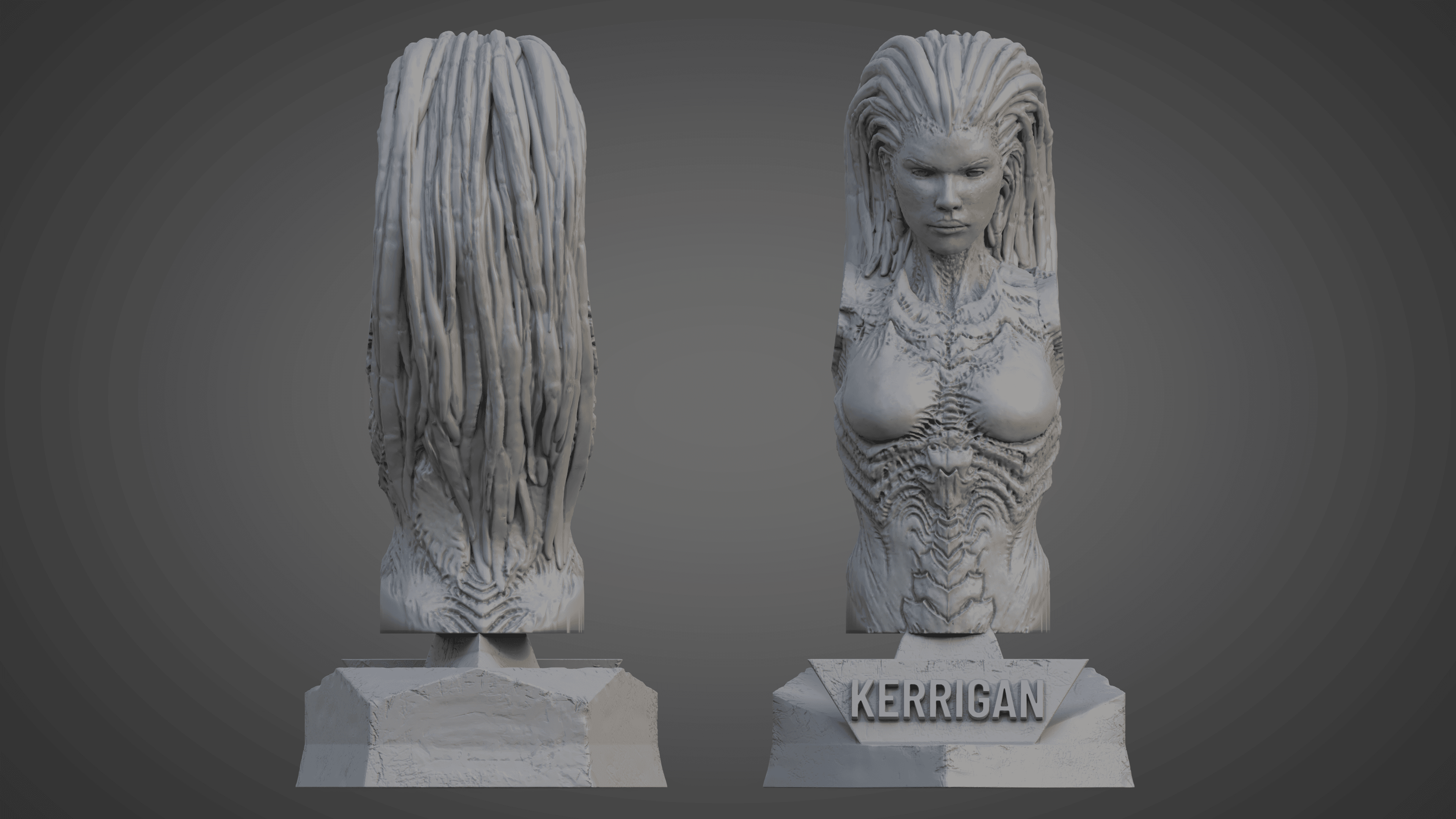 KERRIGAN ULTRA-DETAILED SUPPORT-FREE BUST 3D MODEL 3d model