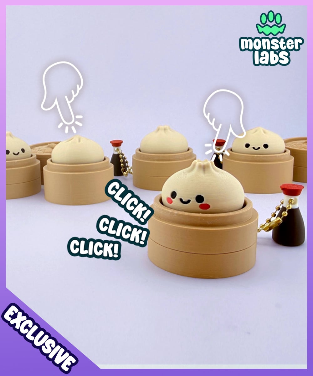 EXCLUSIVE: Dumpling Fidget Clicker Keychain 3d model