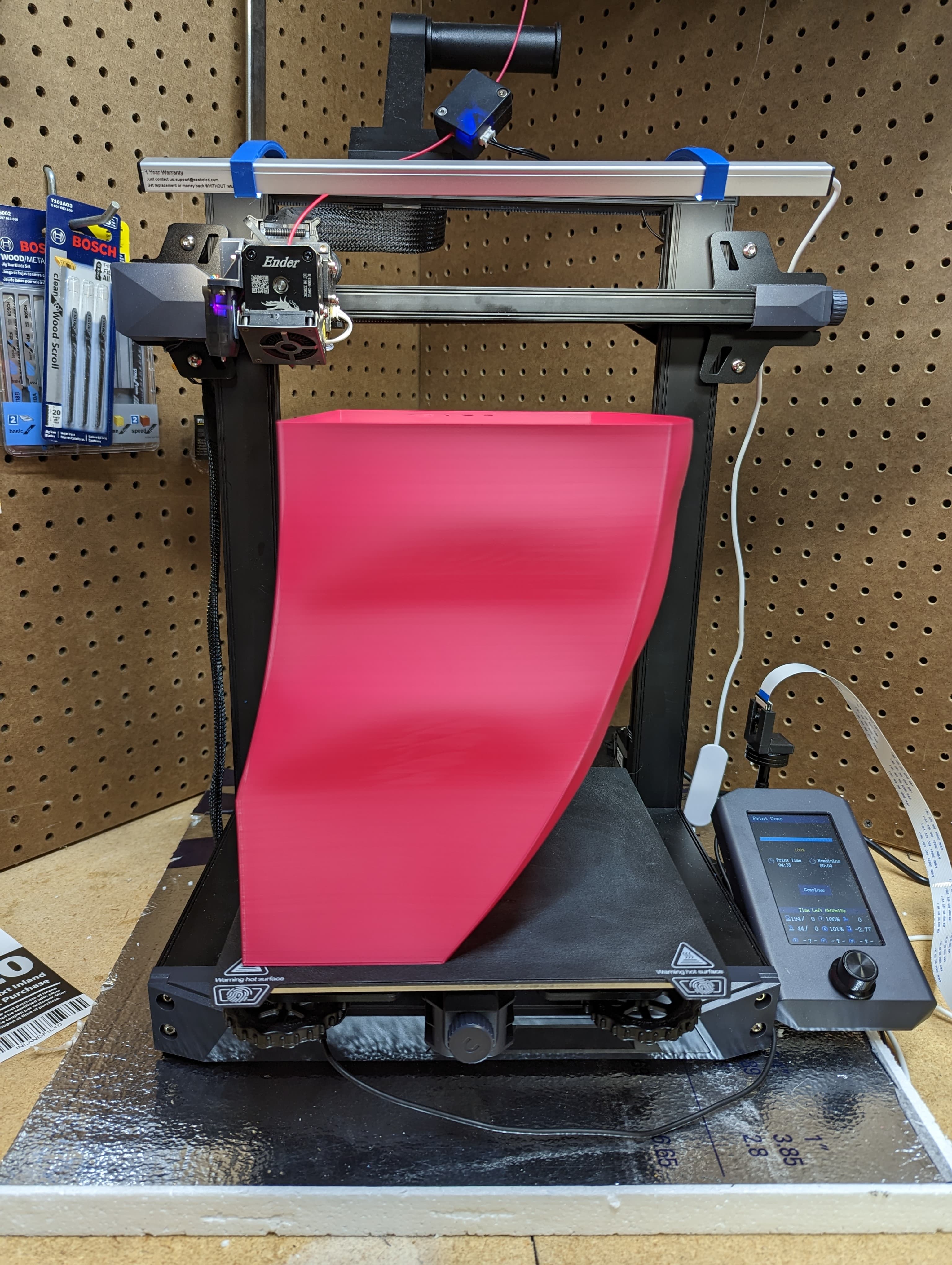 Not sure exactly how the waves go there but printed perfectly otherwise, and yes it uses up everything.