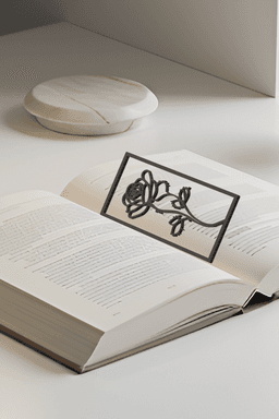 Rose Bookmark, Gift Idea 3d model