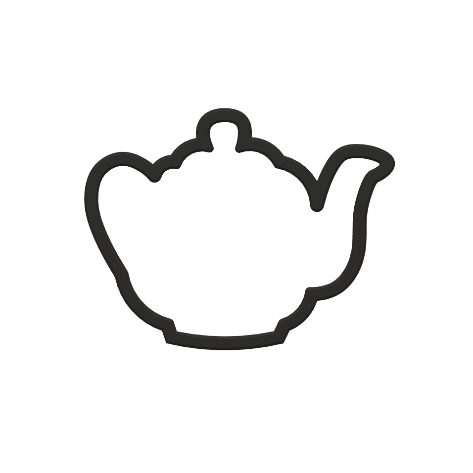 Teapot Cookie Cutter STL File - 4 inches 3d model