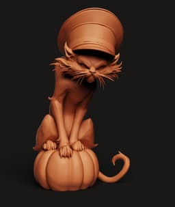 Captain Cat Pumpkin STL | Halloween 3D Print | Spooky Decor 3d model