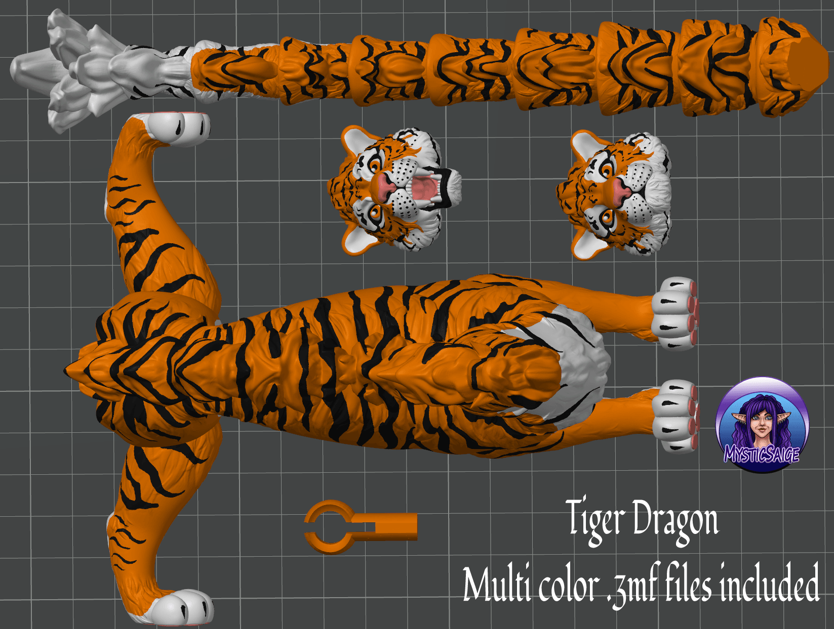 Tiger Dragon 3d model