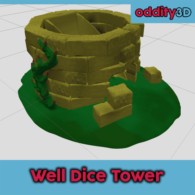 Dilapidated Overgrown Well Dice Tower 3d model