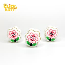 White Flowers - Clicker Fidget Toy Keychain 3d model