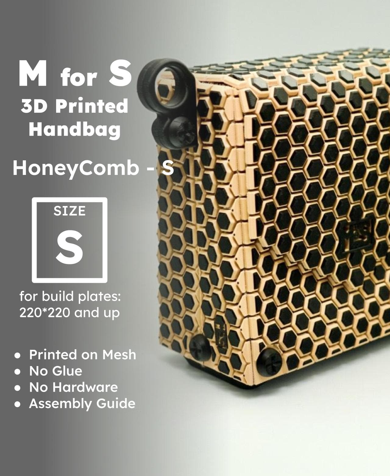 M for S Handbag - Size S - Small Honeycomb 3d model