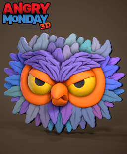 Grumpy Owl – 3D Printable Wall & Fridge Magnet 3d model