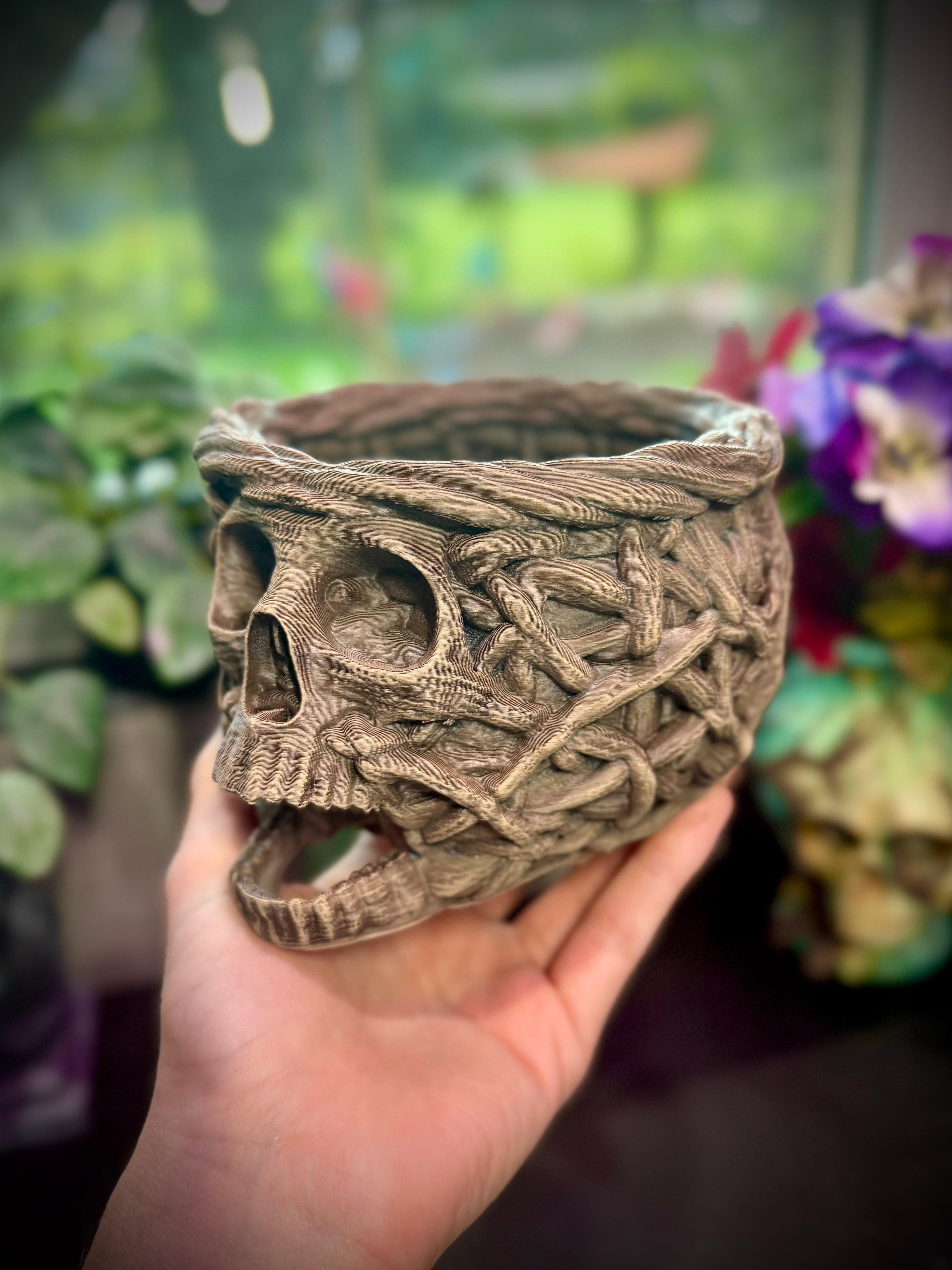Skull weaved basket 3d model